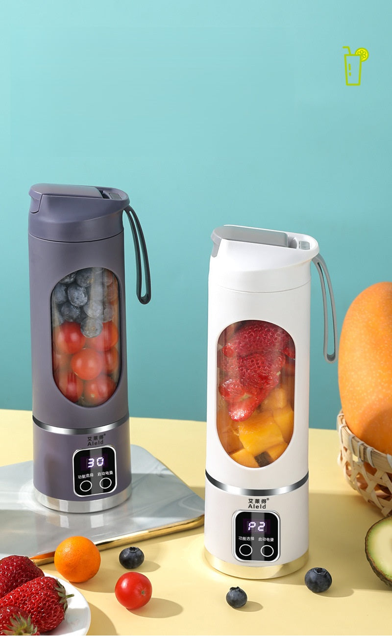 Compact personal blender with 450ml bottle, perfect for single-serve smoothies.