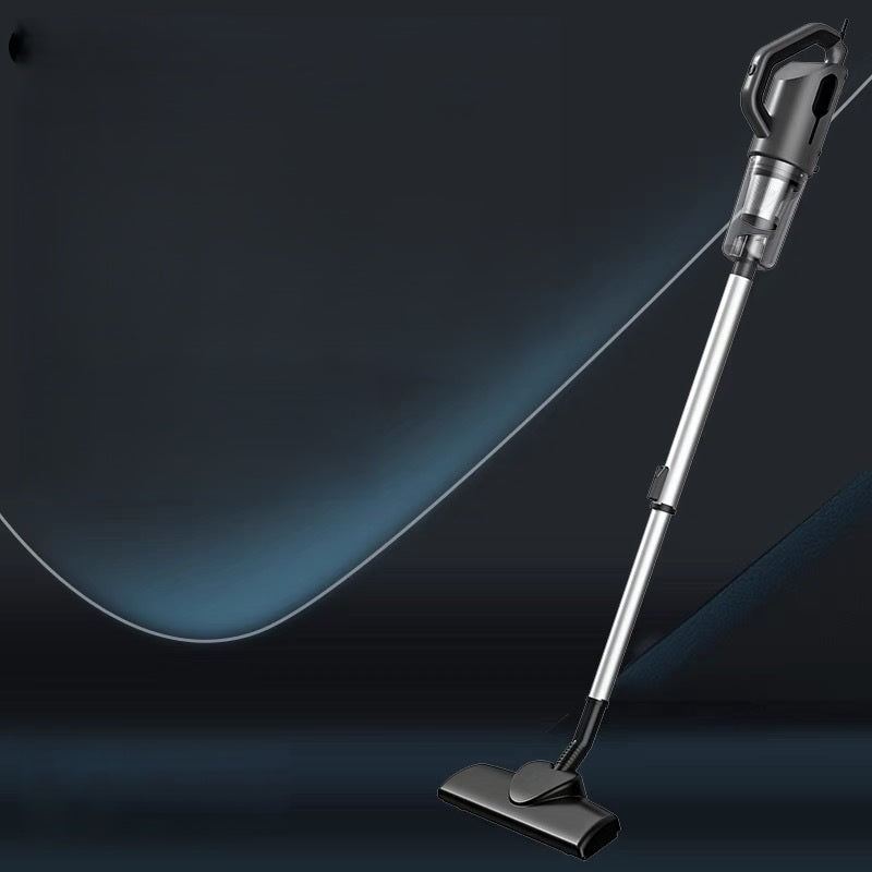 Close-up of the handheld vacuum's button for switching between two suction strengths.